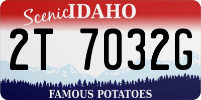 ID license plate 2T7032G