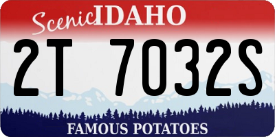 ID license plate 2T7032S