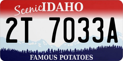 ID license plate 2T7033A