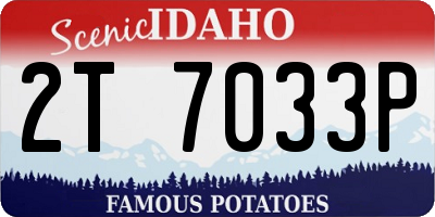ID license plate 2T7033P