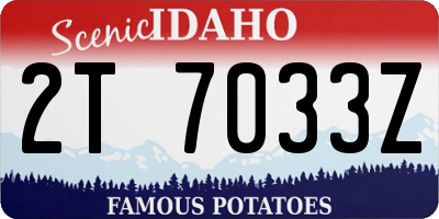 ID license plate 2T7033Z