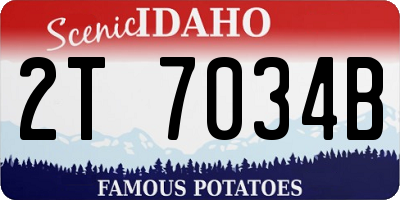 ID license plate 2T7034B