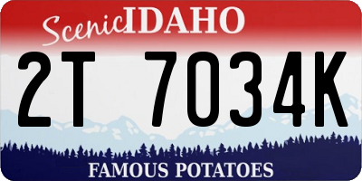 ID license plate 2T7034K