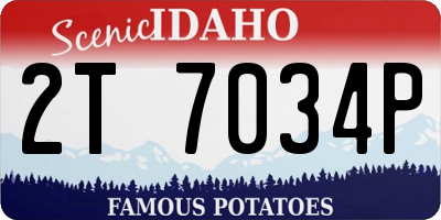 ID license plate 2T7034P