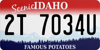 ID license plate 2T7034U