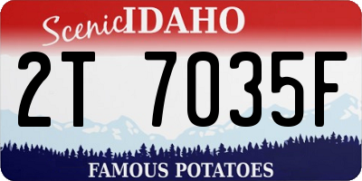 ID license plate 2T7035F