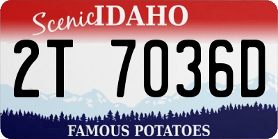 ID license plate 2T7036D
