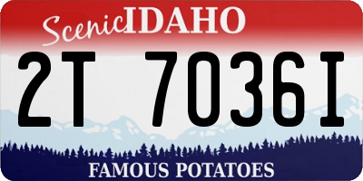 ID license plate 2T7036I