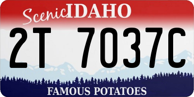 ID license plate 2T7037C