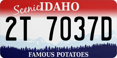 ID license plate 2T7037D
