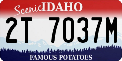 ID license plate 2T7037M