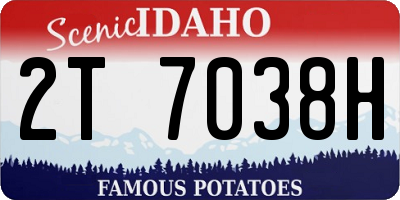 ID license plate 2T7038H