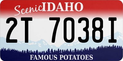 ID license plate 2T7038I