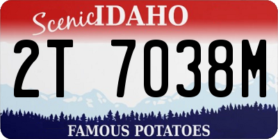 ID license plate 2T7038M
