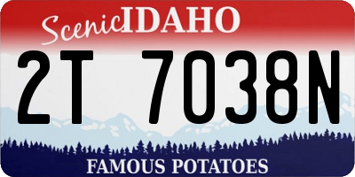 ID license plate 2T7038N