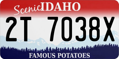 ID license plate 2T7038X