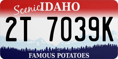 ID license plate 2T7039K