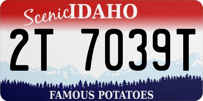 ID license plate 2T7039T