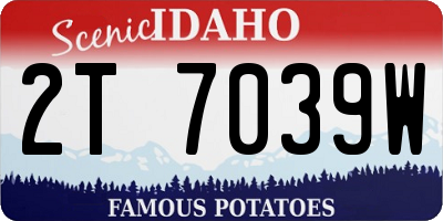 ID license plate 2T7039W