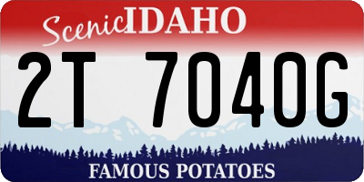 ID license plate 2T7040G
