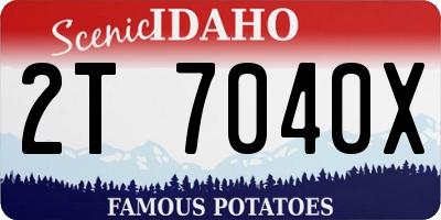 ID license plate 2T7040X