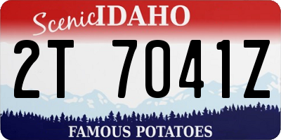 ID license plate 2T7041Z