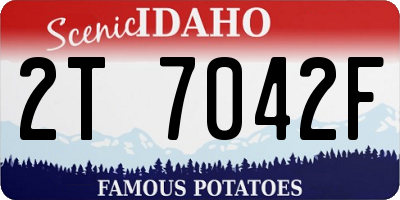 ID license plate 2T7042F