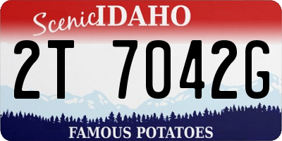 ID license plate 2T7042G