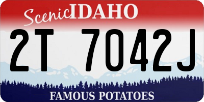 ID license plate 2T7042J