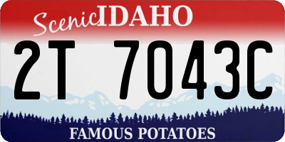 ID license plate 2T7043C
