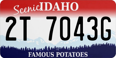 ID license plate 2T7043G