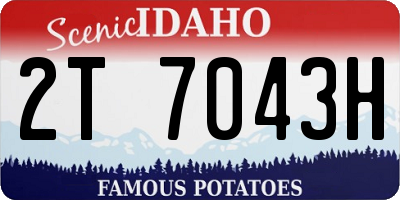ID license plate 2T7043H