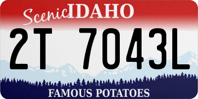 ID license plate 2T7043L