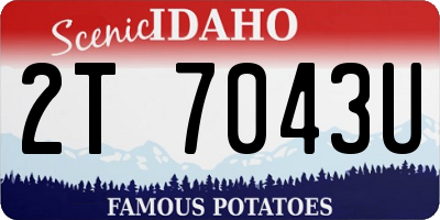 ID license plate 2T7043U