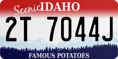 ID license plate 2T7044J