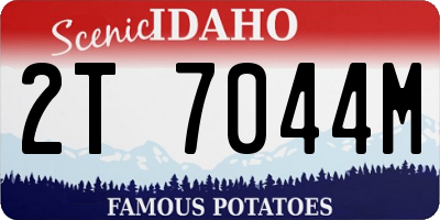 ID license plate 2T7044M
