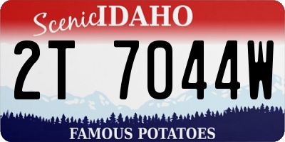 ID license plate 2T7044W