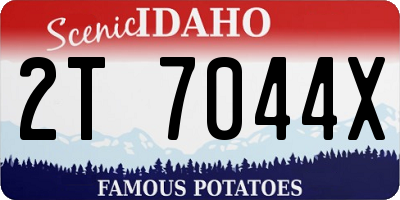 ID license plate 2T7044X