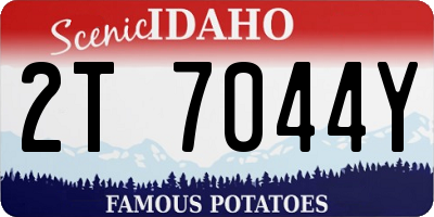 ID license plate 2T7044Y