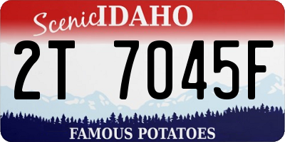 ID license plate 2T7045F