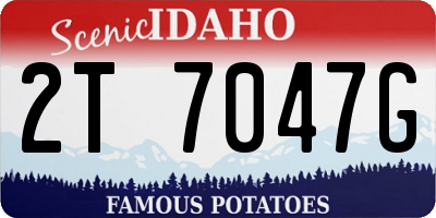 ID license plate 2T7047G