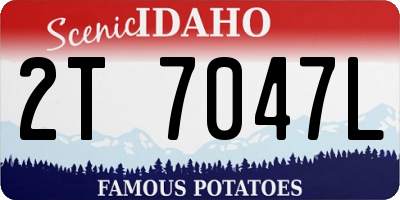 ID license plate 2T7047L