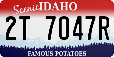 ID license plate 2T7047R