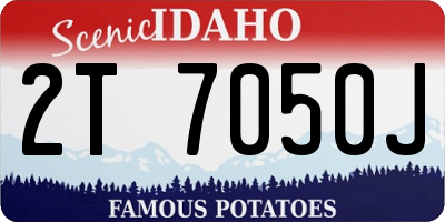 ID license plate 2T7050J