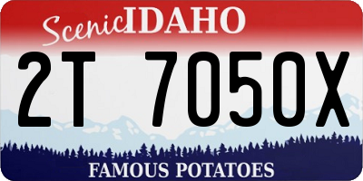ID license plate 2T7050X