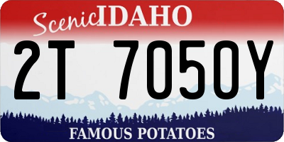ID license plate 2T7050Y
