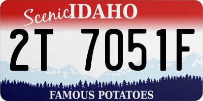 ID license plate 2T7051F