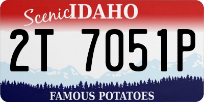 ID license plate 2T7051P