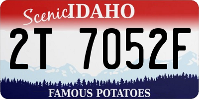 ID license plate 2T7052F