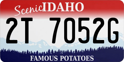 ID license plate 2T7052G